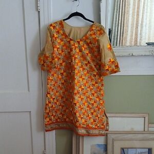 Custom Made Vibrant Dress Lined Very Unique